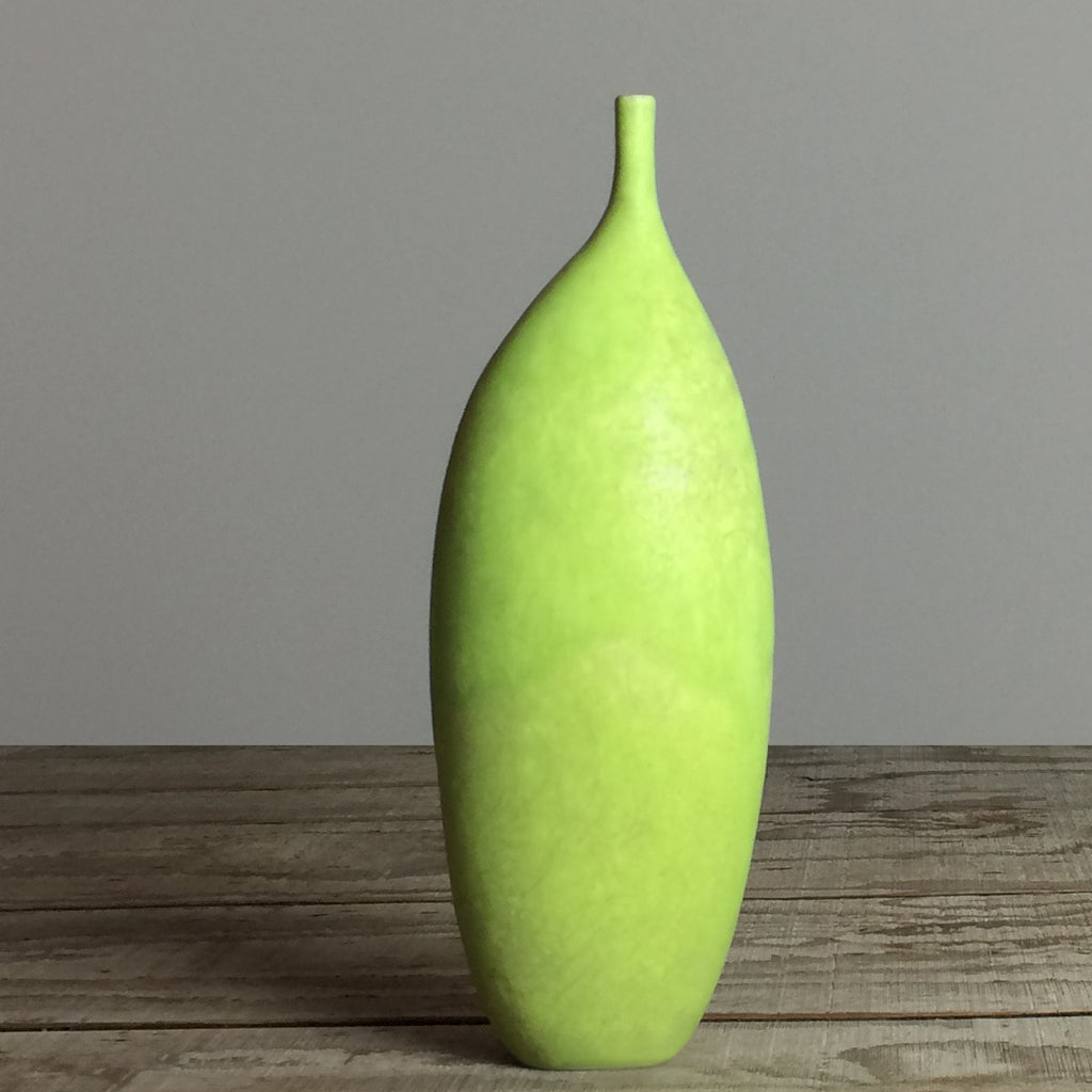 Chartreuse Tall Stem-Neck Vase - ZAN Home Decor