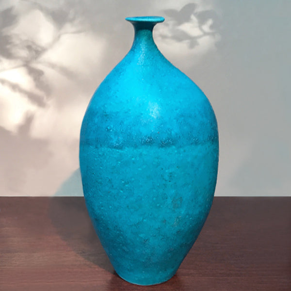 Turquoise Lipped Vase - ZAN Home Decor