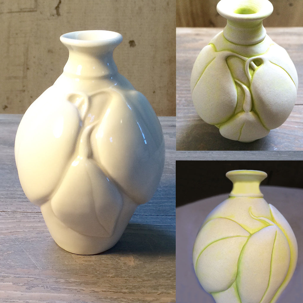 Intertwining-Leaf Hand-Carved Bud-Vase - ZAN Home Decor