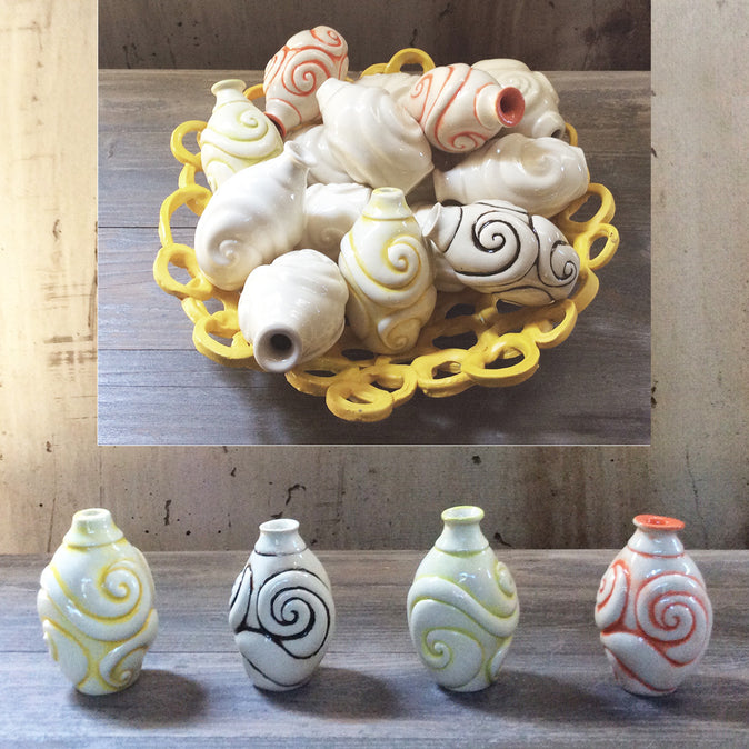 Small Hand-Carved Swirl Vase - ZAN Home Decor